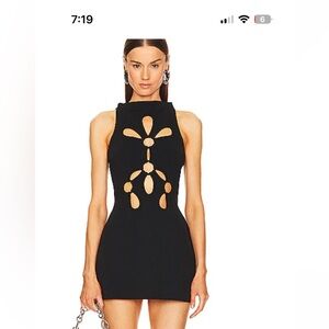 Cult Gaia Black Mini Dress with Cutout Design
